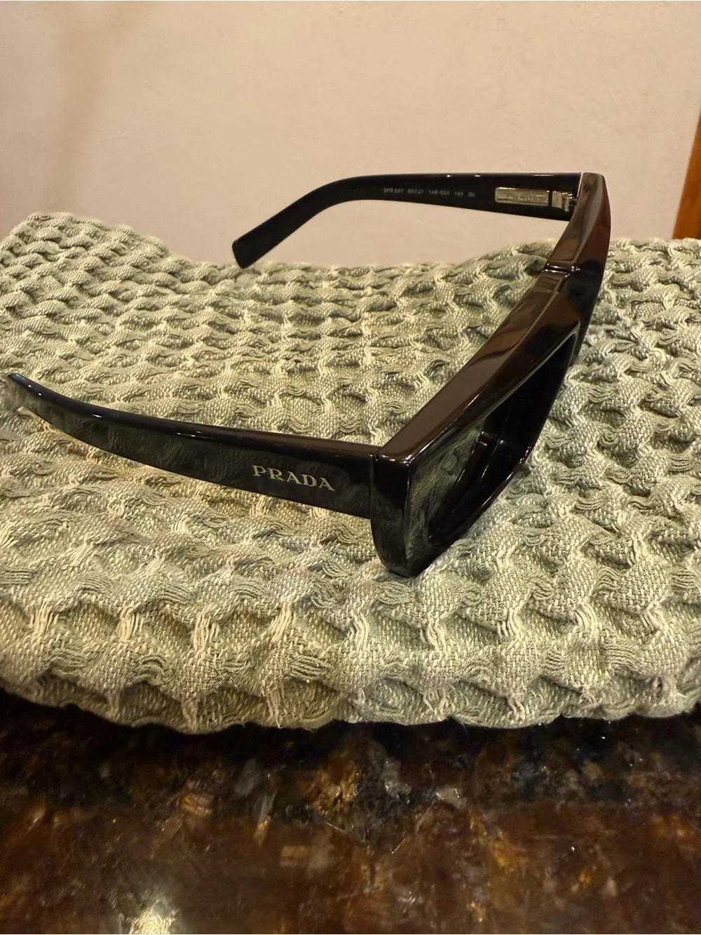 Prada Glossy Black Square Sunglasses
